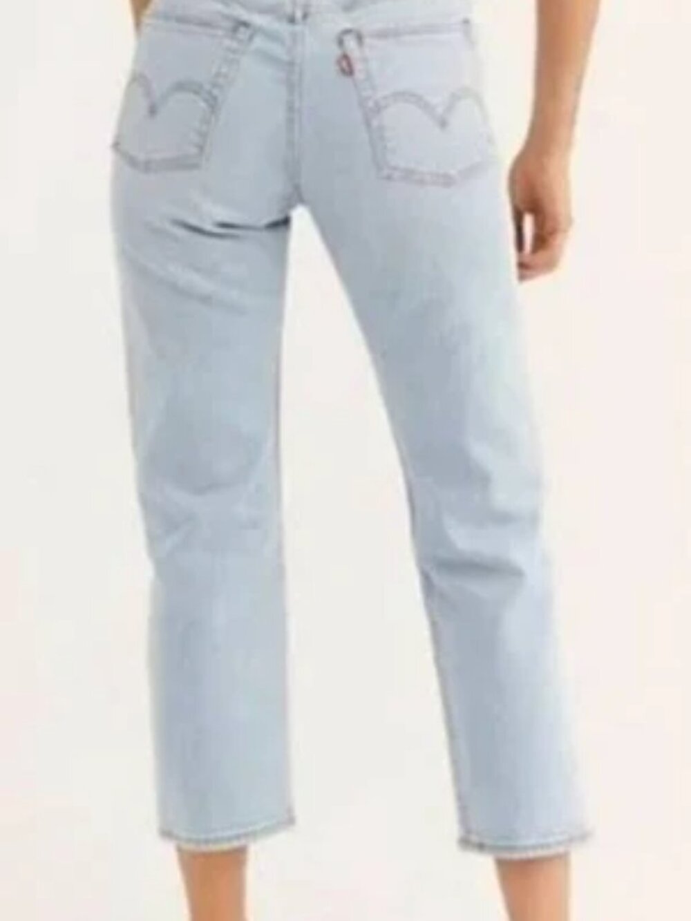 Levi's Wedgie Straight Cropped Jeans Light Wash Blue Size 32